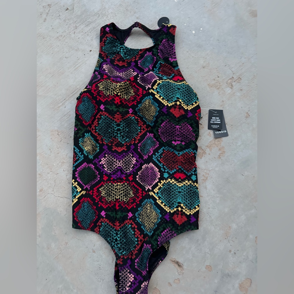 Torrid Snake Skin Print One Piece Swimsuit